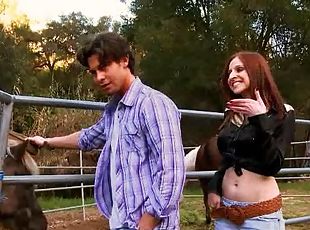 Busty Redhead MILF gets Horny on a Ranch