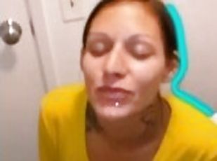 Milf gets facial on TikTok