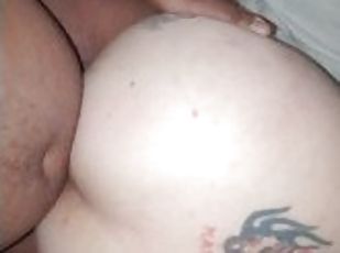 cul, amateur, babes, énorme-bite, ejaculation, blanc, brunette, tatouage, bite