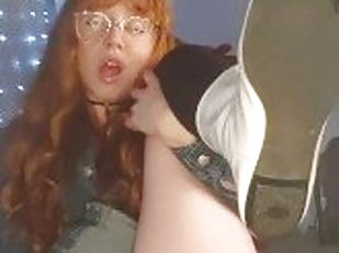 masturbation, orgasme, giclée, amateur, rousse, solo