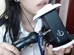 ASMR 6 sexy asian girl eating ears