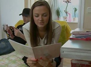 hundestilling, russisk, pikslikkeri, teenager, hardcore, par, sluge, i-ansigtet, sperm, naturlig