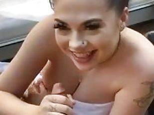 amazing big tits blowjob cum on face