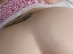 cul, masturbation, orgasme, chatte-pussy, amateur, énorme-bite, rousse, point-de-vue, ejaculation, tatouage