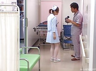 asiático, enfermera, coño-pussy, amateur, chorro-de-corrida, japonés, fetiche, guapa, hospital, uniforme