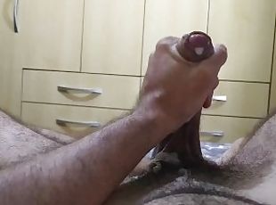 mature, ejaculation-sur-le-corps, énorme-bite, gay, branlette, ejaculation, solo, bite