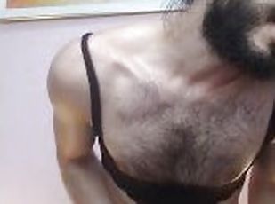 poilue, amateur, anal, jouet, gay, ejaculation, gode, solo