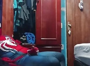 Masturbating in my spiderman suit