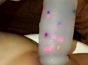 amateur, ados, jouet, latina, ejaculation, gode, solo, réalité, tatouage