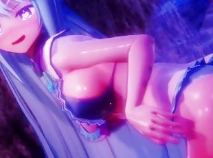 fellation, ejaculation-interne, plage, point-de-vue, hentai, 3d, bikini, dure