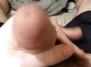 Solo male strokes cock