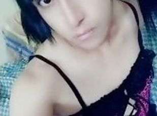 masturbação, transsexual, amador, adolescente, latina, pequeno, sozinho, tetas-pequenas