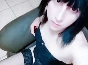 masturbação, transsexual, amador, adolescente, latina, pequeno, sozinho, tetas-pequenas