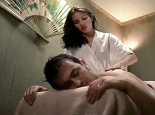 Perfect Brunette Marika Dominczyk Gives Massage and Then Gets Banged