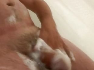 baignade, masturbation, amateur, énorme-bite, point-de-vue, douche, solo, bite