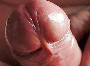 Masturbation from the side. Uncut, uncircumcised, dick.