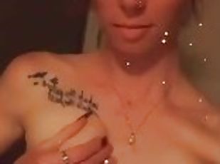 masturbation, amateur, maman, mignonne, solo, tatouage, taquinerie