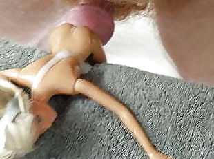 Cum on Bare Barbie Butt