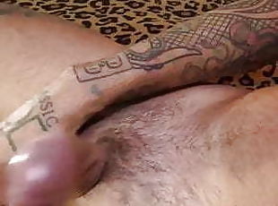 masturbation, énorme-bite, gay, secousses, tatouage, sucer