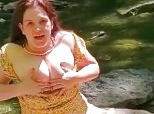 gros-nichons, masturbation, public, amateur, milf, fétiche, solo, lait, en-lactation