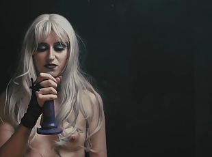 teenager, legetøj, blond, dildo, solo, goth