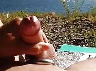 masturbation, en-plein-air, public, gay, allemand, ejaculation