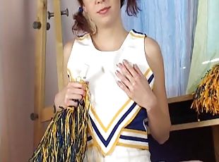 amateur, ados, natte, pom-pom-girl, solo