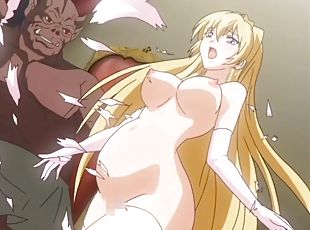 monstre, ébène, anime, hentai, brutal