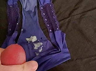 Wifes panties get a cumshot 