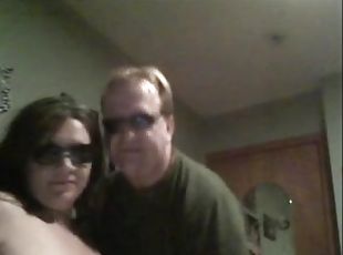 Homemade video with a chubby amateur bitch wearing glasses