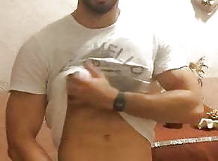 masturbation, amateur, énorme-bite, gay, branlette, britannique, musclé