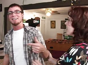 Desirable ginger MILF Mae Victoria gets fucked by cocky nerd