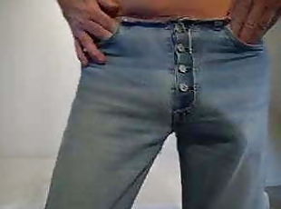 masturbação, pénis-grande, gay, alemão, jeans