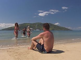 allaperto, ragazze-giovani, hardcore, spiaggia, rosse, quartetti, dolci, reali