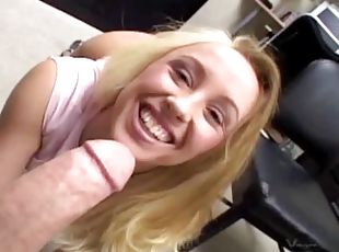 Blond hottie Crystal B gets her pussy jizzed