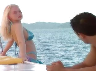 en-plein-air, pornstar, couple, bikini, yacht, réalité