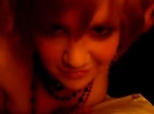 amateur, maison, webcam, bout-a-bout, goth, juteuse