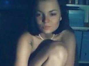 chatte-pussy, amateur, ados, maison, doigtage, horny, webcam, solo, brunette