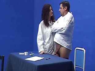 A cute lady doctor seducing her patient for a wild fuck session