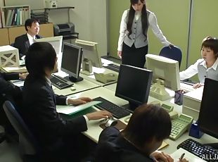 Asian office girl gets her face fucked hardcore at work