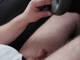 énorme, masturbation, public, ejaculation-sur-le-corps, gay, voiture, secousses, ejaculation, fétiche, solo