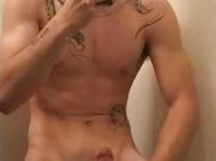 masturbação, amador, adolescente, sozinho, tatuagem