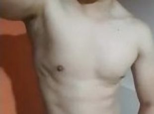 amateur, gay, collège, parfait, solo, musclé, minet