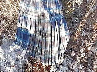 piss on blue tartan 2 skirt