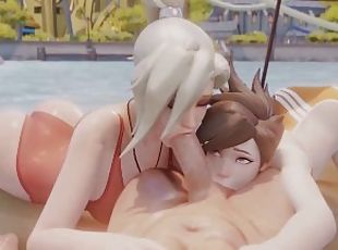 Mercy and Tracer SummerTime Threesome