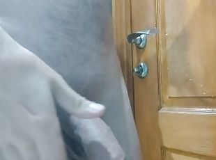 Jerk in bathroom after shower