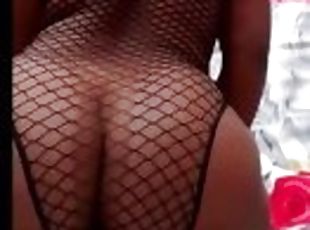 My girlfriend in Fishnet underwear