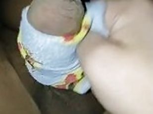 Sexy foot feet job by socks