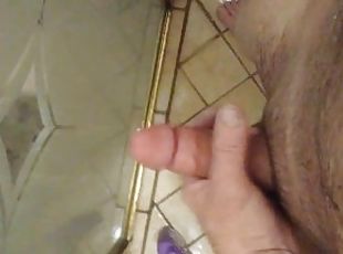 baignade, masturbation, amateur, mature, énorme-bite, douche, solo, bite