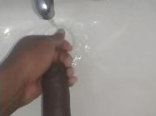 Moreno washing his cock after MASTURBATING ALEXAyLEO